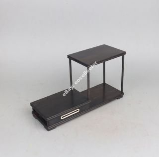 stand display pedestal black Ebony wood China rosewood shelf 高低黑檀木架子 4