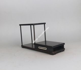 stand display pedestal black Ebony wood China rosewood shelf 高低黑檀木架子 6