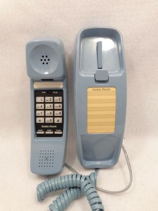 Vintage Radio Shack Corded Telephone Light Blue Push Button Model 43 - 599 NO5 2
