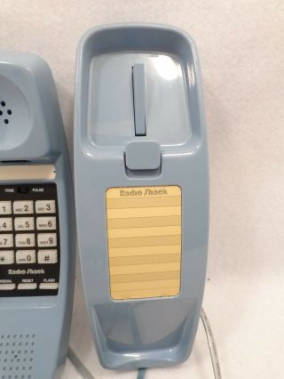 Vintage Radio Shack Corded Telephone Light Blue Push Button Model 43 - 599 NO5 4