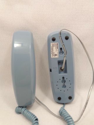 Vintage Radio Shack Corded Telephone Light Blue Push Button Model 43 - 599 NO5 5