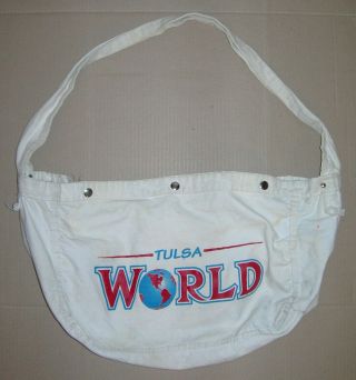 Vintage Tulsa World Paperboy Newspaper Carrier Canvas Bag