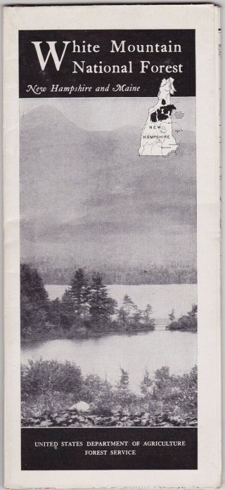 1941 White Mountain National Forest Map Brochure