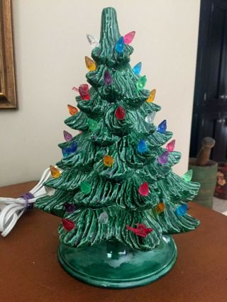 Little Vtg Nowell ' s Mold 1977 Ceramic Christmas Tree 9 1/2 