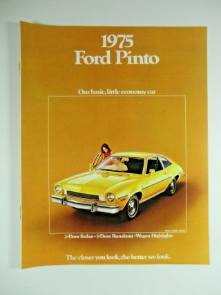 1975 Ford Pinto Sedan Runabout Wagon Car Dealership Sales Brochure