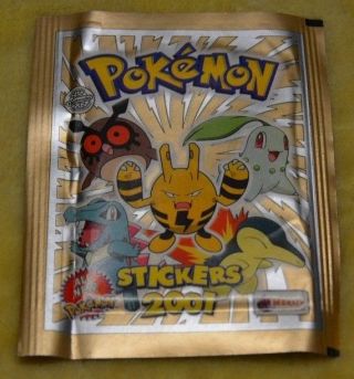 5 Packets Of Merlin Topps Nintendo Pokemon 2001 Stickers Rare