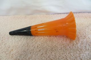 Vtg Hard Plastic Rosbro Halloween Orange & Black Horn / Whistle - - It