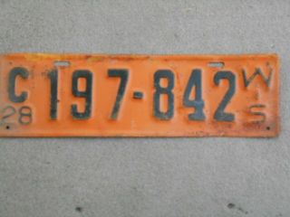 1928 Wisconsin License Plate