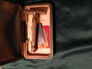 Vintage Safety Razor By Gillette With Blades