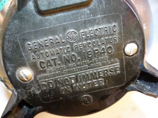 Vintage GE General Electric Pot Belly Coffee Percolator Model 18P40 6