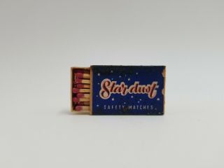 Vintage Stardust Mini Matchbox & Safety Matches Wood Match Box Label Italy Old