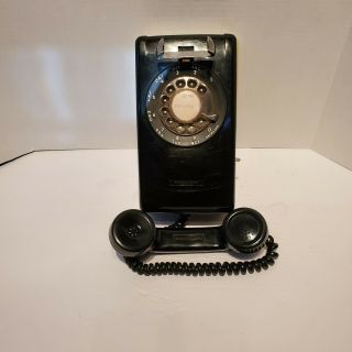 Vintage Stromberg Carlson Black Rotary Wall Phone With Adapter