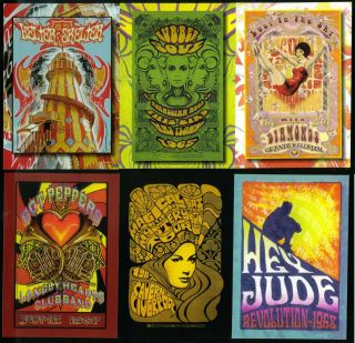 WOODSTOCK GENERATION OVER - SIZED Card Set of VINTAGE 60s/70s R&R MUSIC POSTERS 3
