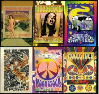 WOODSTOCK GENERATION OVER - SIZED Card Set of VINTAGE 60s/70s R&R MUSIC POSTERS 4