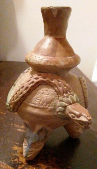 Authentic Mexican Terra Cotta Clay Pottery Vase/vessel From 1972 Mexico City