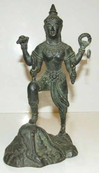 Gorgeous Vintage/antique Bronze Shiva Buddhism Statue 4 Arms - Heavy 2.  4 Lbs.