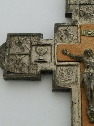 Antique Catholic Crucifix Pendant With Pope Piux VII Rome 4