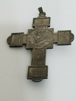 Antique Catholic Crucifix Pendant With Pope Piux VII Rome 5
