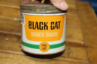 Vintage Black Cat Cigarette Tobacco Tin Can