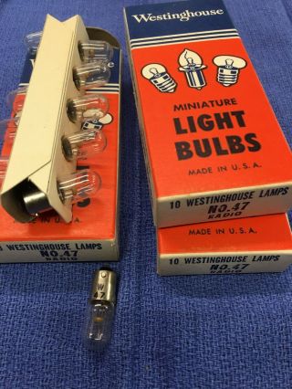 30 Nos Vintage No 47 Light Bulbs Westinghouse Miniature Radio Panel Lamps