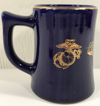 Coffee Mug Fa - 18 Hornet United States Navy Cobalt Blue Stoneware Gold Trim