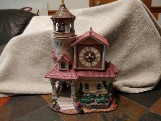 Lemax Lighted Tuscany Bell Tower From 2003 Ceramic,