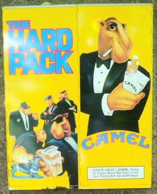 Vintage Joe Camel The Hard Pack Cigarette Tall Metal Ash Tray 6