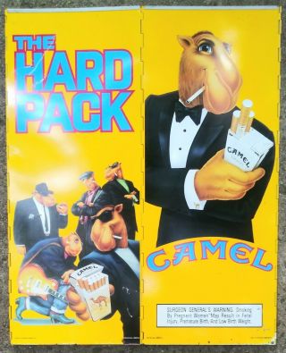 Vintage Joe Camel The Hard Pack Cigarette Tall Metal Ash Tray 8