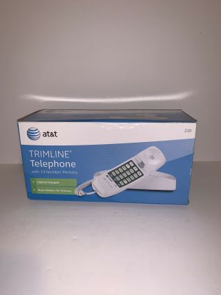 . At&t Trimline White Telephone Push Button Corded Desk Or Wall Mount