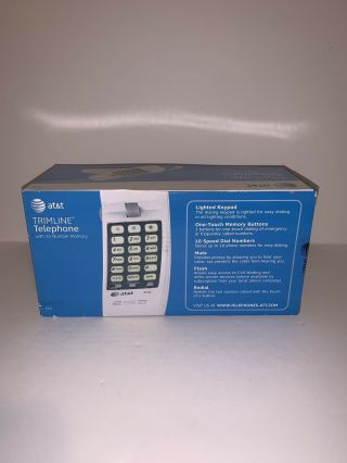 . AT&T Trimline White Telephone Push Button Corded Desk or Wall Mount 2