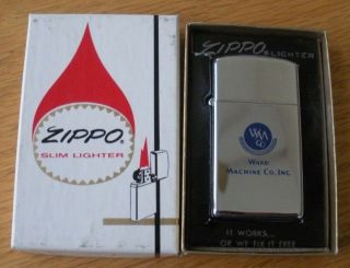 Vintage 1959 Ward Machine Co Inc Zippo Lighter Never Fired