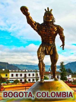 Bogota Colombia South America Statue Travel Advertisement Art Poster