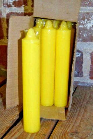 Box Of 12 Yellow Jumbo 9 " Spell Ritual Altar Candle Santeria Voodoo Wiccan