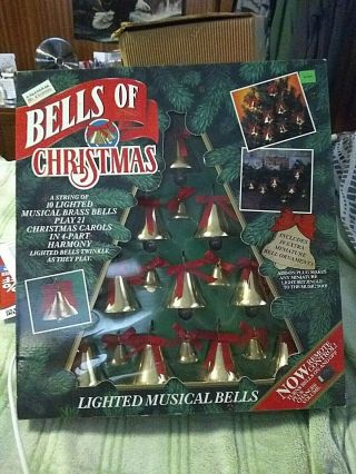 1992 Mr Christmas Bells Of Christmas 10 Musical Lighted Brass Bell 21 Carols