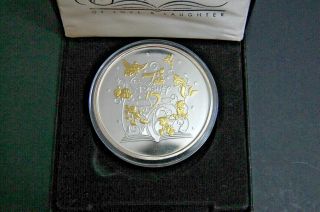 Disney 75 YEARS OF LOVE & LAUGHTER.  999 Fine Silver 5 Troy oz Medallion w/coa 3