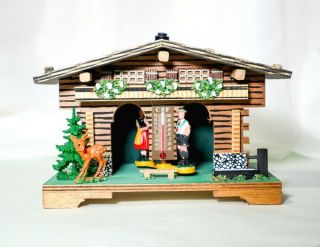 German Weather House With Bavarian Couple And Thermometer Germany Weatherhouse