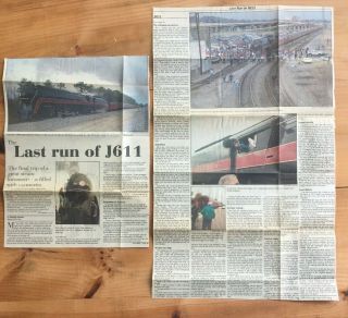 The Last Run Of J611 Steam Locomotive " The Birmingham News " Clipping