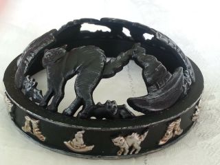 Yankee Candle Halloween Illuma Lid Witch Black Cat Hat Shoes Metal Topper HTF 3