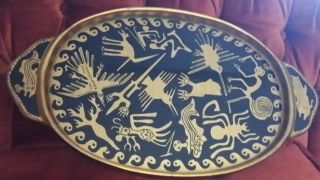 proof of Aliens Nazca Lines animals on Gold tray from Peru rare collectable 2