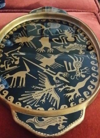 proof of Aliens Nazca Lines animals on Gold tray from Peru rare collectable 4