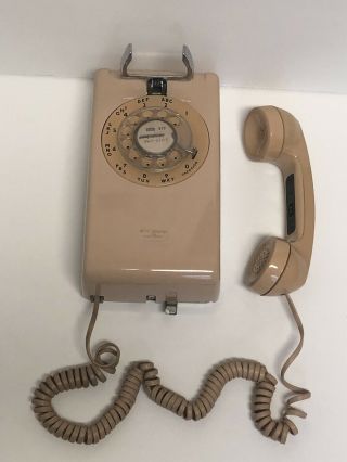 Vintage Bell System Western Electric Wall Mount Rotary Beige Telephone
