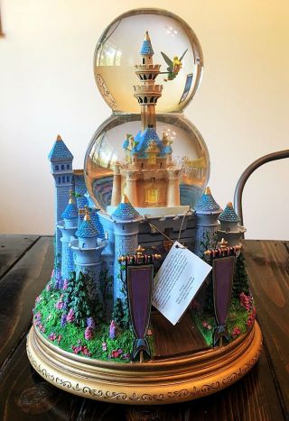 Disney Tinker Bell Castle Double Snowglobe Tinker Bell Rotates Chipped Discount