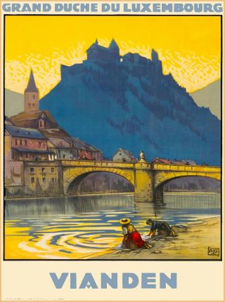 Grand Duche Du Luxembourg Vianden Vintage Travel Advertisement Art Poster Print