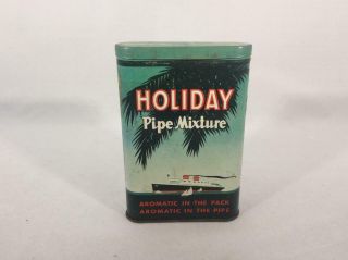 Antique Holiday Pipe Mixture Pocket Tobacco Tin