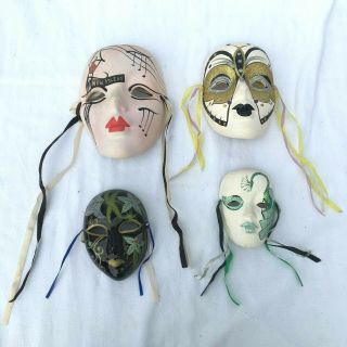 Vintage Ceramic Mardi Gras Face Mask Wall Hanging Home Decor - Sign Orleans