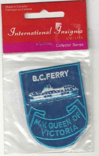 Bc Ferry M.  V.  Queen Of Victoria British Columbia Souvenir Patch