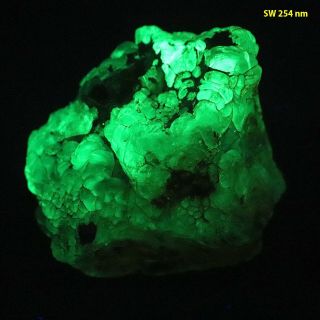bb: Hyalite Opal - Glassy Orange from Mexico,  Bright Green Fluorescent 3