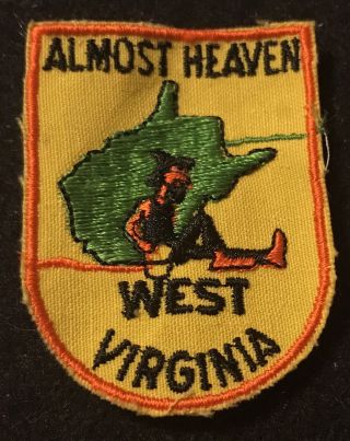 Almost Heaven Vintage Patch West Virginia State Souvenir Travel Voyager