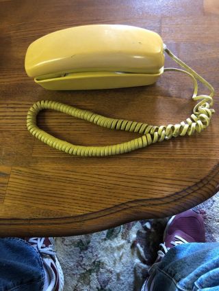 Western Electric Trimline Telephone Yellow Vintage Push Button Bell System