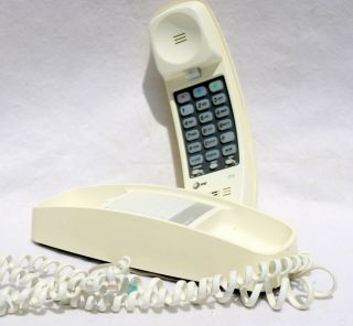 Vintage At&t Beige Trimline 210 Telephone Desk Top Or Wall Mount W/cords